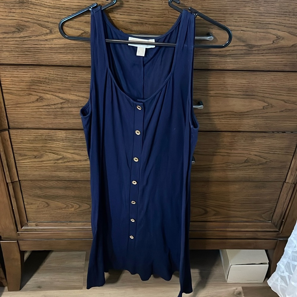 Michael Kors navy blue dress with gold buttons